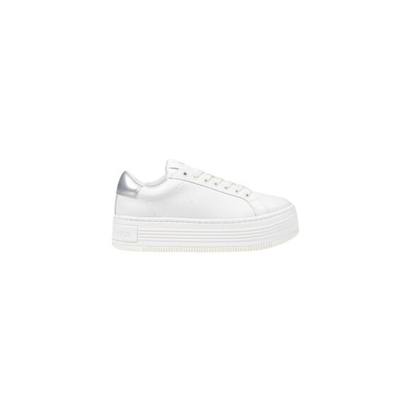 Calvin Klein Jeans Platform SneakerPebbled Leather Women silver Sneakers